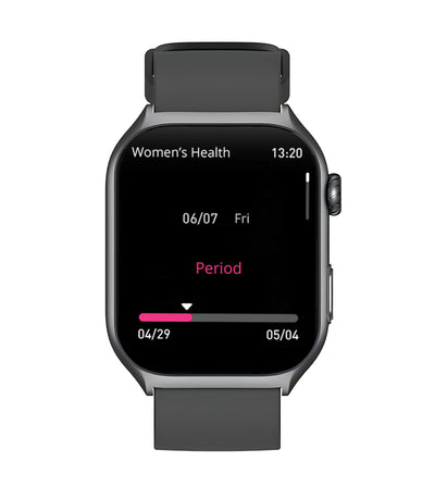 Photo of The Trevit Smartwatch showing the women's health screen